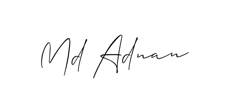 Also You can easily find your signature by using the search form. We will create Md Adnan name handwritten signature images for you free of cost using Allison_Script sign style. Md Adnan signature style 2 images and pictures png