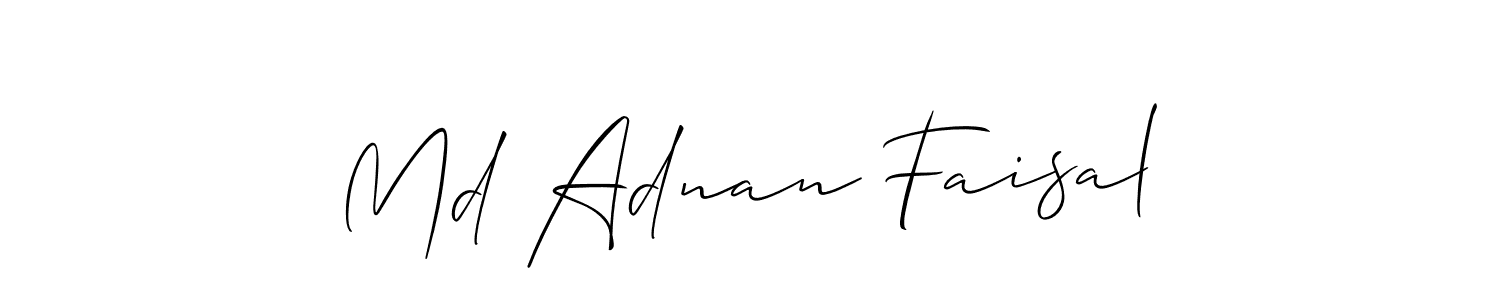 The best way (Allison_Script) to make a short signature is to pick only two or three words in your name. The name Md Adnan Faisal include a total of six letters. For converting this name. Md Adnan Faisal signature style 2 images and pictures png