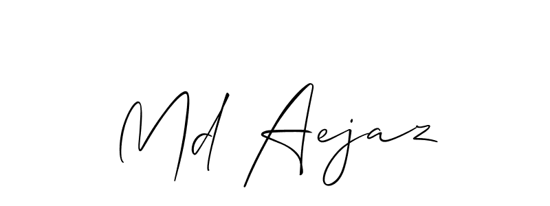 Use a signature maker to create a handwritten signature online. With this signature software, you can design (Allison_Script) your own signature for name Md Aejaz. Md Aejaz signature style 2 images and pictures png