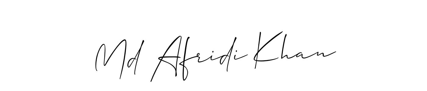 Allison_Script is a professional signature style that is perfect for those who want to add a touch of class to their signature. It is also a great choice for those who want to make their signature more unique. Get Md Afridi Khan name to fancy signature for free. Md Afridi Khan signature style 2 images and pictures png