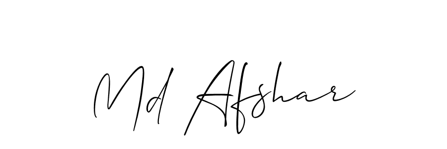 Use a signature maker to create a handwritten signature online. With this signature software, you can design (Allison_Script) your own signature for name Md Afshar. Md Afshar signature style 2 images and pictures png