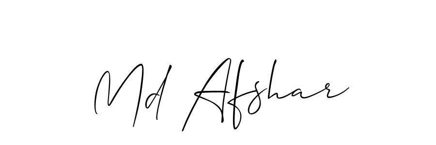 Use a signature maker to create a handwritten signature online. With this signature software, you can design (Allison_Script) your own signature for name Md Afshar. Md Afshar signature style 2 images and pictures png