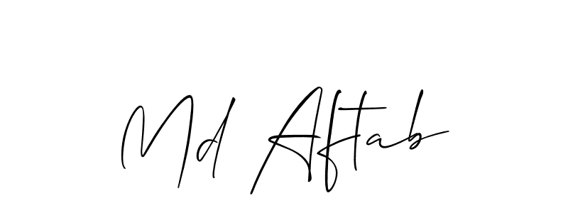 It looks lik you need a new signature style for name Md Aftab. Design unique handwritten (Allison_Script) signature with our free signature maker in just a few clicks. Md Aftab signature style 2 images and pictures png