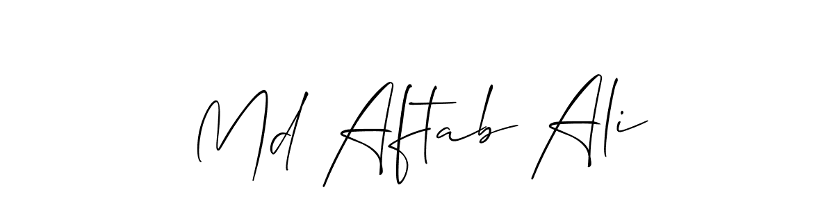 How to Draw Md Aftab Ali signature style? Allison_Script is a latest design signature styles for name Md Aftab Ali. Md Aftab Ali signature style 2 images and pictures png