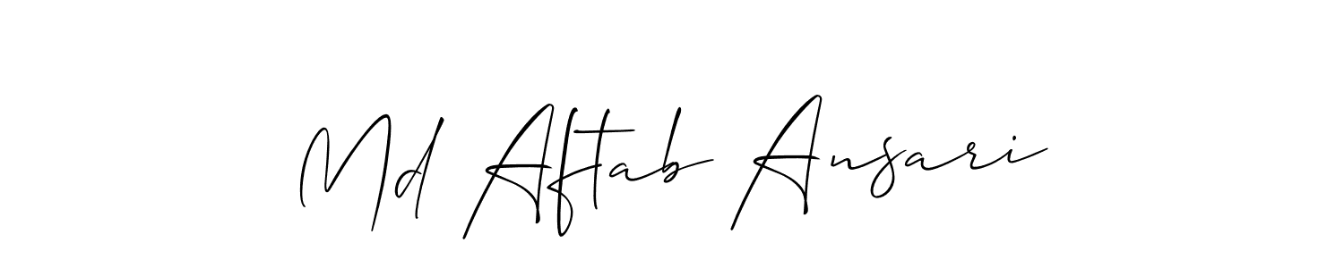 You should practise on your own different ways (Allison_Script) to write your name (Md Aftab Ansari) in signature. don't let someone else do it for you. Md Aftab Ansari signature style 2 images and pictures png