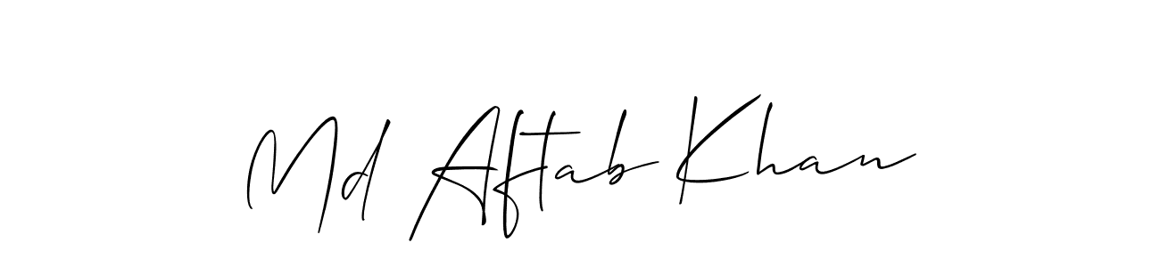 How to make Md Aftab Khan name signature. Use Allison_Script style for creating short signs online. This is the latest handwritten sign. Md Aftab Khan signature style 2 images and pictures png