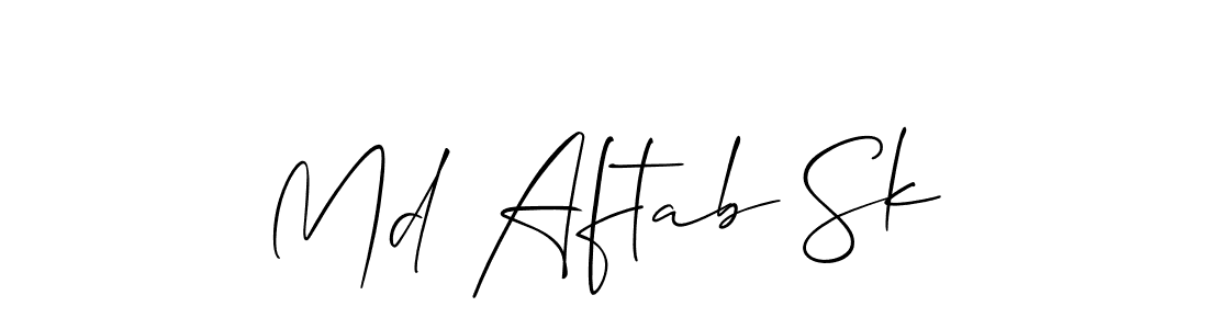 if you are searching for the best signature style for your name Md Aftab Sk. so please give up your signature search. here we have designed multiple signature styles  using Allison_Script. Md Aftab Sk signature style 2 images and pictures png