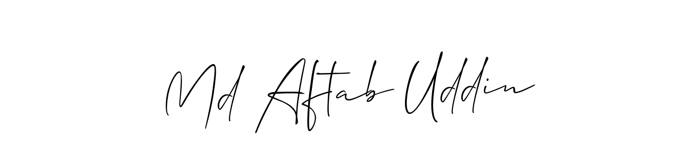 This is the best signature style for the Md Aftab Uddin name. Also you like these signature font (Allison_Script). Mix name signature. Md Aftab Uddin signature style 2 images and pictures png