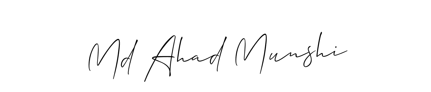 Also we have Md Ahad Munshi name is the best signature style. Create professional handwritten signature collection using Allison_Script autograph style. Md Ahad Munshi signature style 2 images and pictures png