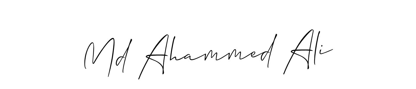 Also we have Md Ahammed Ali name is the best signature style. Create professional handwritten signature collection using Allison_Script autograph style. Md Ahammed Ali signature style 2 images and pictures png