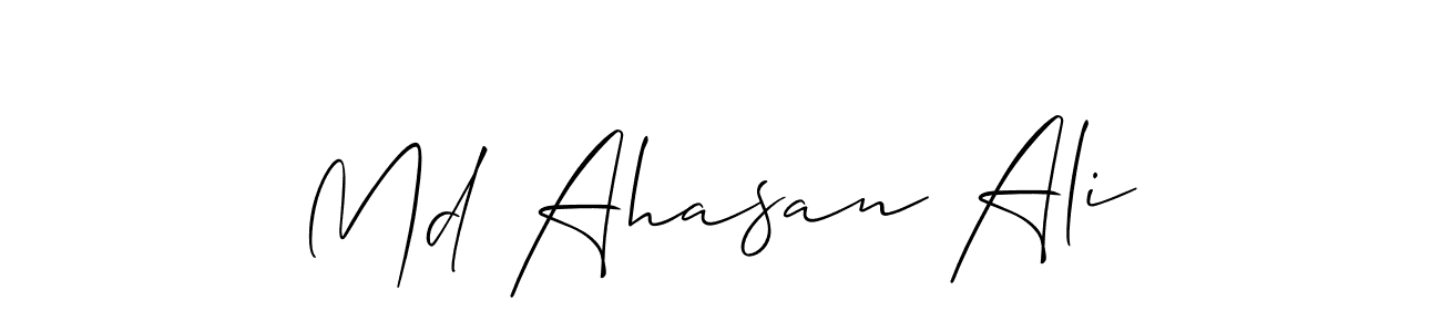 Allison_Script is a professional signature style that is perfect for those who want to add a touch of class to their signature. It is also a great choice for those who want to make their signature more unique. Get Md Ahasan Ali name to fancy signature for free. Md Ahasan Ali signature style 2 images and pictures png