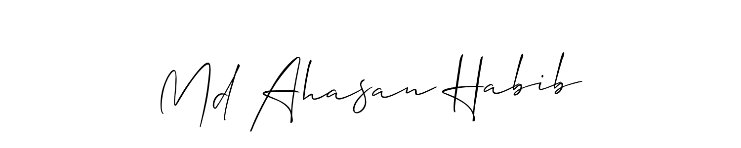This is the best signature style for the Md Ahasan Habib name. Also you like these signature font (Allison_Script). Mix name signature. Md Ahasan Habib signature style 2 images and pictures png