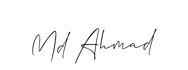 if you are searching for the best signature style for your name Md Ahmad. so please give up your signature search. here we have designed multiple signature styles  using Allison_Script. Md Ahmad signature style 2 images and pictures png