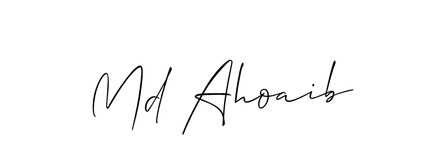 Also You can easily find your signature by using the search form. We will create Md Ahoaib name handwritten signature images for you free of cost using Allison_Script sign style. Md Ahoaib signature style 2 images and pictures png