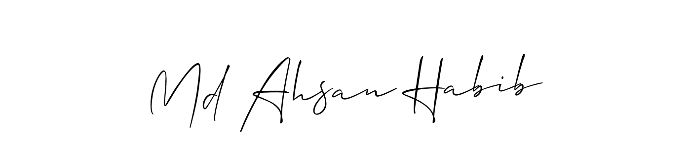 Design your own signature with our free online signature maker. With this signature software, you can create a handwritten (Allison_Script) signature for name Md Ahsan Habib. Md Ahsan Habib signature style 2 images and pictures png