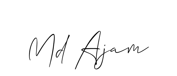 How to Draw Md Ajam signature style? Allison_Script is a latest design signature styles for name Md Ajam. Md Ajam signature style 2 images and pictures png