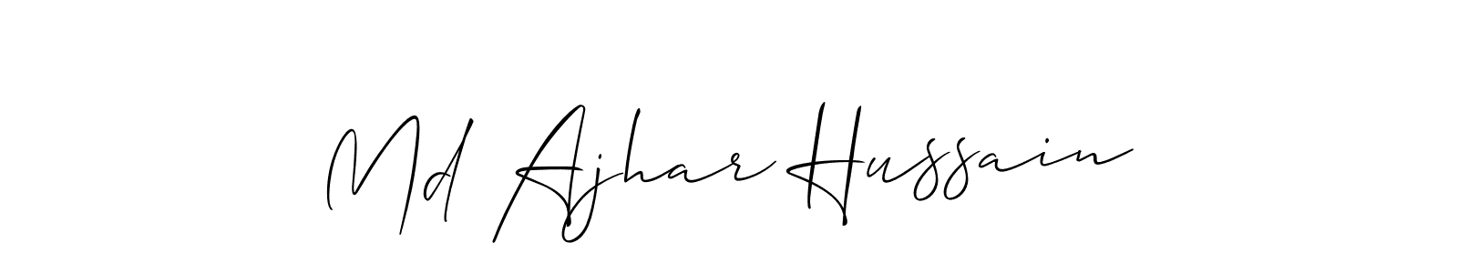 Similarly Allison_Script is the best handwritten signature design. Signature creator online .You can use it as an online autograph creator for name Md Ajhar Hussain. Md Ajhar Hussain signature style 2 images and pictures png