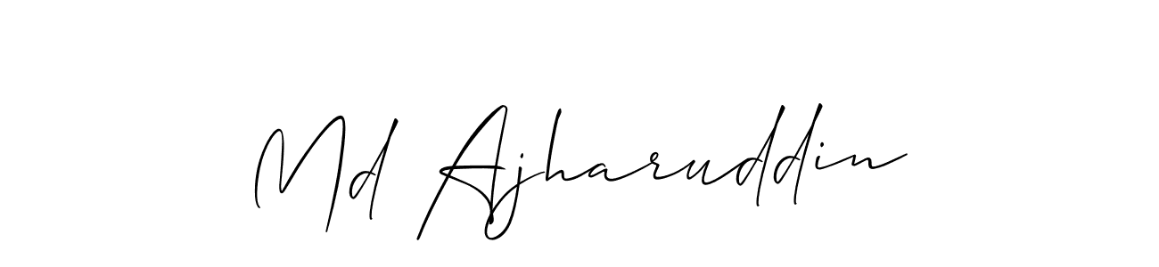 The best way (Allison_Script) to make a short signature is to pick only two or three words in your name. The name Md Ajharuddin include a total of six letters. For converting this name. Md Ajharuddin signature style 2 images and pictures png