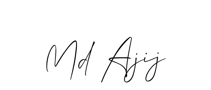 Also You can easily find your signature by using the search form. We will create Md Ajij name handwritten signature images for you free of cost using Allison_Script sign style. Md Ajij signature style 2 images and pictures png
