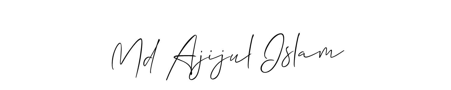 Similarly Allison_Script is the best handwritten signature design. Signature creator online .You can use it as an online autograph creator for name Md Ajijul Islam. Md Ajijul Islam signature style 2 images and pictures png