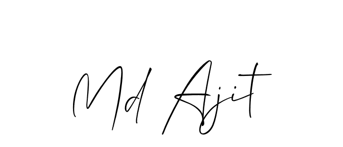 if you are searching for the best signature style for your name Md Ajit. so please give up your signature search. here we have designed multiple signature styles  using Allison_Script. Md Ajit signature style 2 images and pictures png