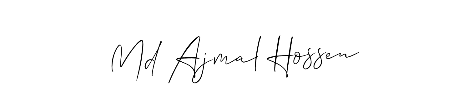 This is the best signature style for the Md Ajmal Hossen name. Also you like these signature font (Allison_Script). Mix name signature. Md Ajmal Hossen signature style 2 images and pictures png