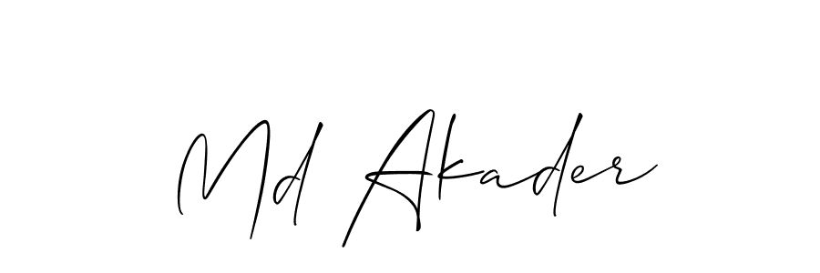 It looks lik you need a new signature style for name Md Akader. Design unique handwritten (Allison_Script) signature with our free signature maker in just a few clicks. Md Akader signature style 2 images and pictures png