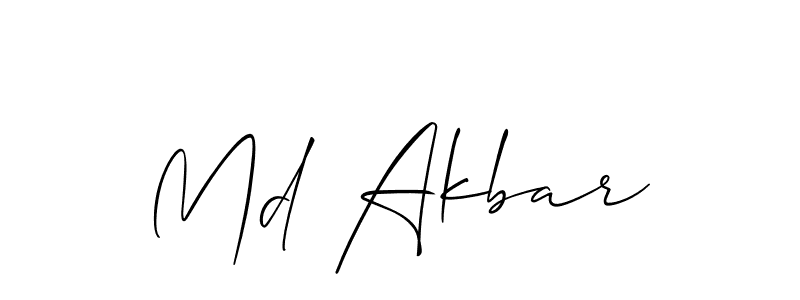 Make a beautiful signature design for name Md Akbar. With this signature (Allison_Script) style, you can create a handwritten signature for free. Md Akbar signature style 2 images and pictures png