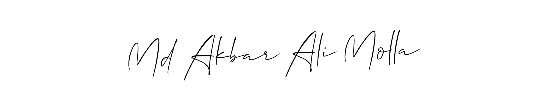 Make a short Md Akbar Ali Molla signature style. Manage your documents anywhere anytime using Allison_Script. Create and add eSignatures, submit forms, share and send files easily. Md Akbar Ali Molla signature style 2 images and pictures png