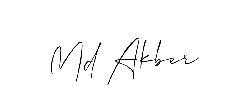 The best way (Allison_Script) to make a short signature is to pick only two or three words in your name. The name Md Akber include a total of six letters. For converting this name. Md Akber signature style 2 images and pictures png