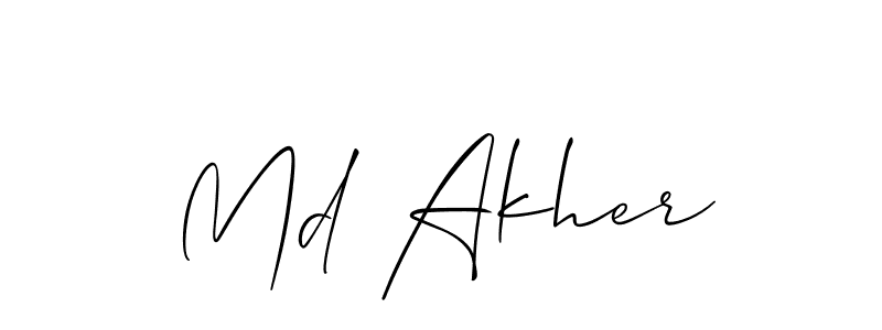 How to make Md Akher signature? Allison_Script is a professional autograph style. Create handwritten signature for Md Akher name. Md Akher signature style 2 images and pictures png