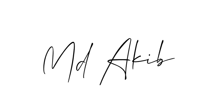 Make a beautiful signature design for name Md Akib. With this signature (Allison_Script) style, you can create a handwritten signature for free. Md Akib signature style 2 images and pictures png