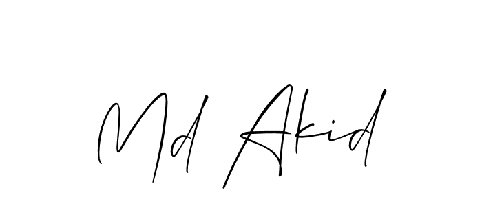 Similarly Allison_Script is the best handwritten signature design. Signature creator online .You can use it as an online autograph creator for name Md Akid. Md Akid signature style 2 images and pictures png