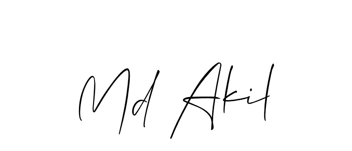 Make a short Md Akil signature style. Manage your documents anywhere anytime using Allison_Script. Create and add eSignatures, submit forms, share and send files easily. Md Akil signature style 2 images and pictures png