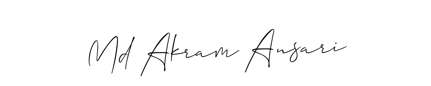 Make a short Md Akram Ansari signature style. Manage your documents anywhere anytime using Allison_Script. Create and add eSignatures, submit forms, share and send files easily. Md Akram Ansari signature style 2 images and pictures png