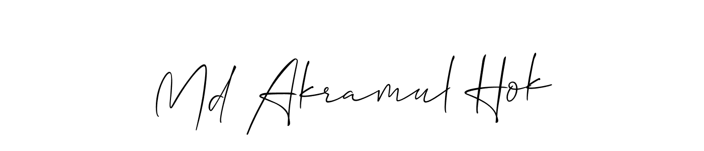 Create a beautiful signature design for name Md Akramul Hok. With this signature (Allison_Script) fonts, you can make a handwritten signature for free. Md Akramul Hok signature style 2 images and pictures png