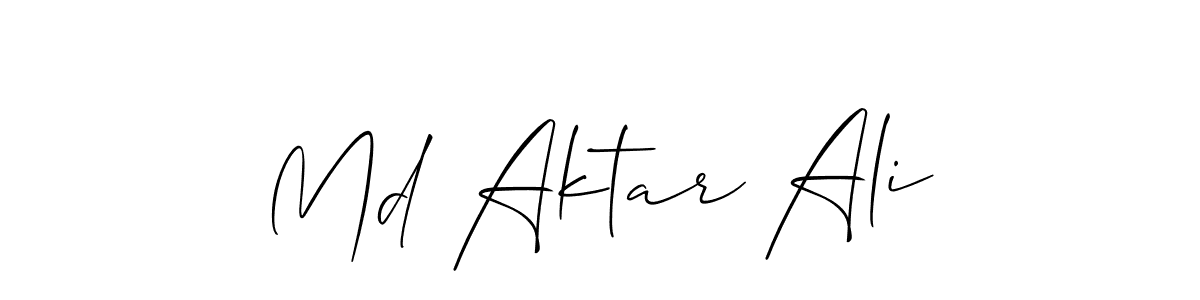 How to make Md Aktar Ali signature? Allison_Script is a professional autograph style. Create handwritten signature for Md Aktar Ali name. Md Aktar Ali signature style 2 images and pictures png