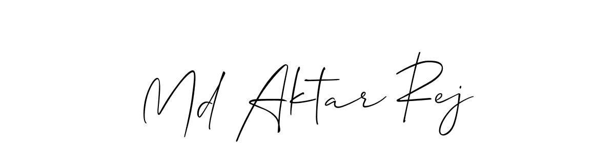 It looks lik you need a new signature style for name Md Aktar Rej. Design unique handwritten (Allison_Script) signature with our free signature maker in just a few clicks. Md Aktar Rej signature style 2 images and pictures png