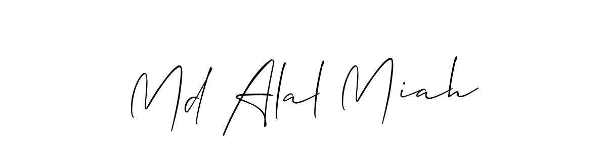 Create a beautiful signature design for name Md Alal Miah. With this signature (Allison_Script) fonts, you can make a handwritten signature for free. Md Alal Miah signature style 2 images and pictures png