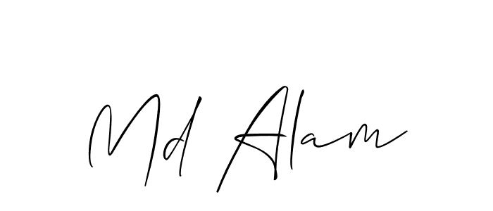 Design your own signature with our free online signature maker. With this signature software, you can create a handwritten (Allison_Script) signature for name Md Alam. Md Alam signature style 2 images and pictures png
