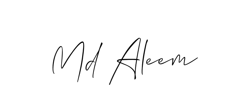 Create a beautiful signature design for name Md Aleem. With this signature (Allison_Script) fonts, you can make a handwritten signature for free. Md Aleem signature style 2 images and pictures png