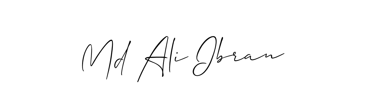 How to make Md Ali Ibran signature? Allison_Script is a professional autograph style. Create handwritten signature for Md Ali Ibran name. Md Ali Ibran signature style 2 images and pictures png