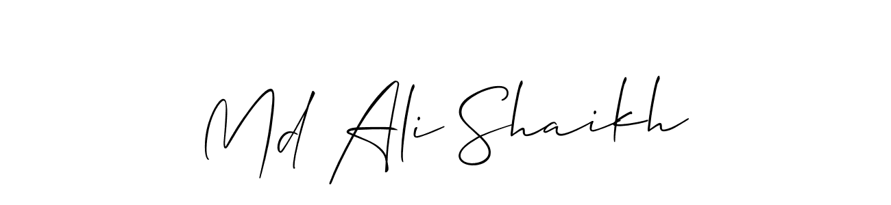 Use a signature maker to create a handwritten signature online. With this signature software, you can design (Allison_Script) your own signature for name Md Ali Shaikh. Md Ali Shaikh signature style 2 images and pictures png