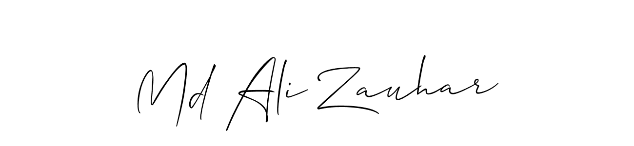 The best way (Allison_Script) to make a short signature is to pick only two or three words in your name. The name Md Ali Zauhar include a total of six letters. For converting this name. Md Ali Zauhar signature style 2 images and pictures png