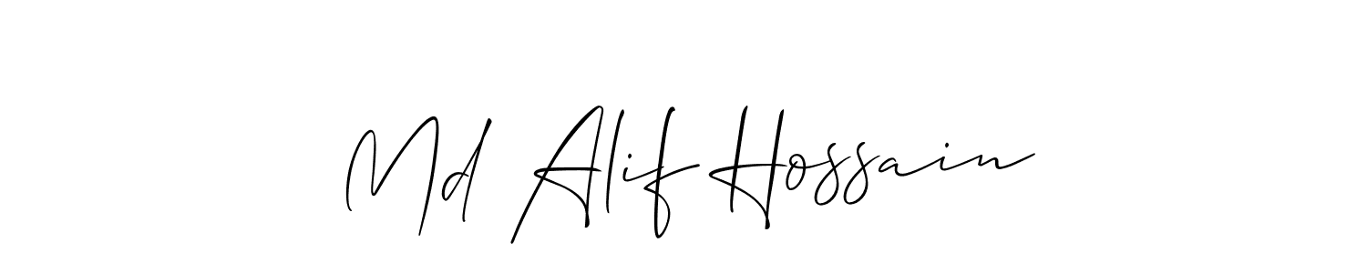 Allison_Script is a professional signature style that is perfect for those who want to add a touch of class to their signature. It is also a great choice for those who want to make their signature more unique. Get Md Alif Hossain name to fancy signature for free. Md Alif Hossain signature style 2 images and pictures png