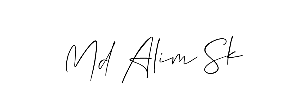 Use a signature maker to create a handwritten signature online. With this signature software, you can design (Allison_Script) your own signature for name Md Alim Sk. Md Alim Sk signature style 2 images and pictures png