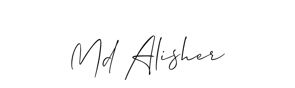 How to make Md Alisher name signature. Use Allison_Script style for creating short signs online. This is the latest handwritten sign. Md Alisher signature style 2 images and pictures png