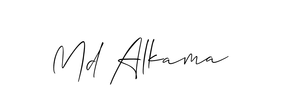 Allison_Script is a professional signature style that is perfect for those who want to add a touch of class to their signature. It is also a great choice for those who want to make their signature more unique. Get Md Alkama name to fancy signature for free. Md Alkama signature style 2 images and pictures png