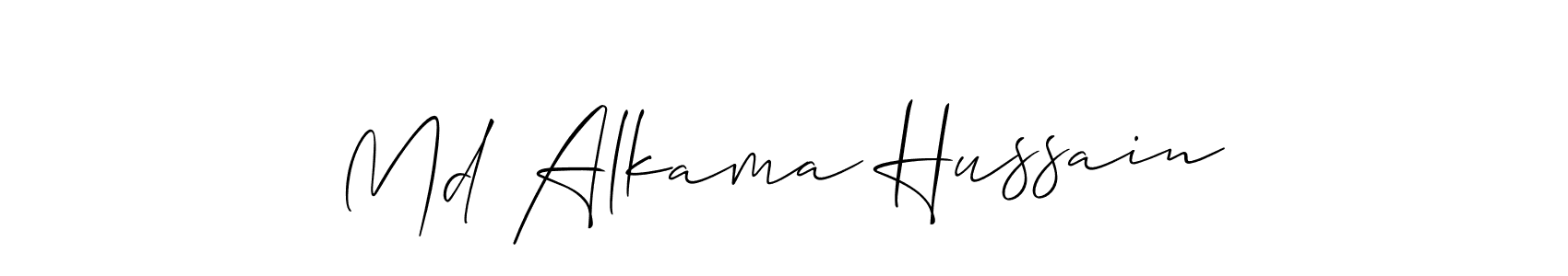 How to make Md Alkama Hussain signature? Allison_Script is a professional autograph style. Create handwritten signature for Md Alkama Hussain name. Md Alkama Hussain signature style 2 images and pictures png