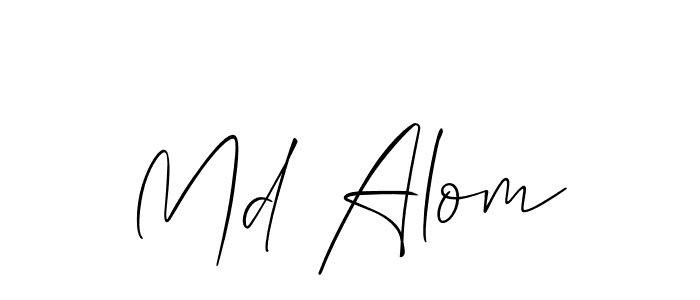 Design your own signature with our free online signature maker. With this signature software, you can create a handwritten (Allison_Script) signature for name Md Alom. Md Alom signature style 2 images and pictures png